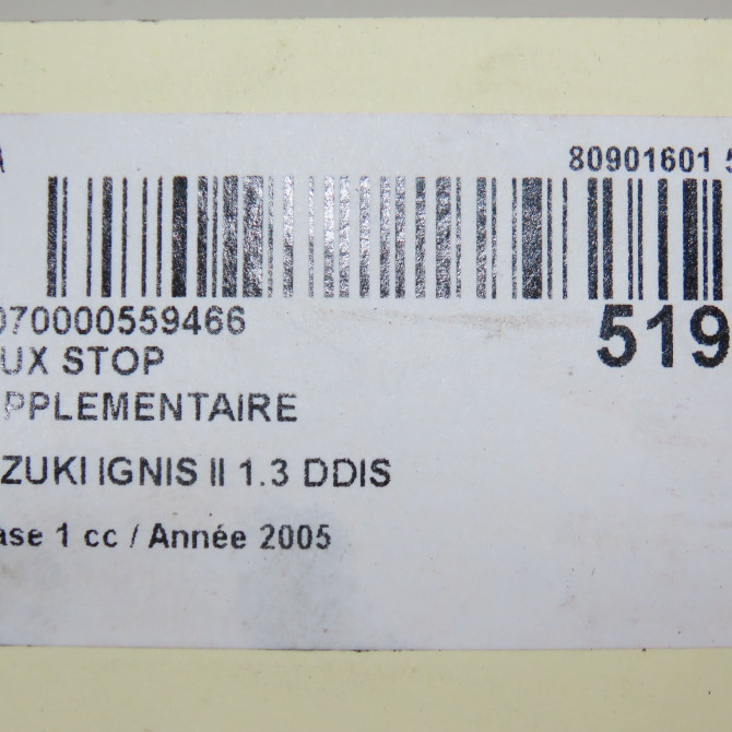 Feux stop supplementaire occasion SUZUKI IGNIS II Phase 1 09-2003->09-2009 1.3 DDIS 3582083E005PK 5