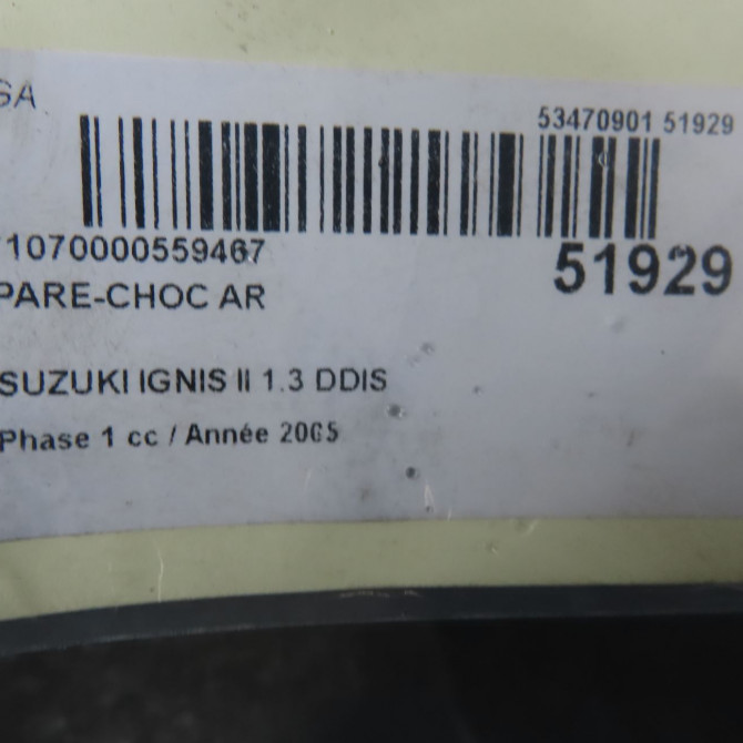 Pare-choc arrière occasion SUZUKI IGNIS II Phase 1 09-2003->09-2009 1.3 DDIS 7181186G00799 6