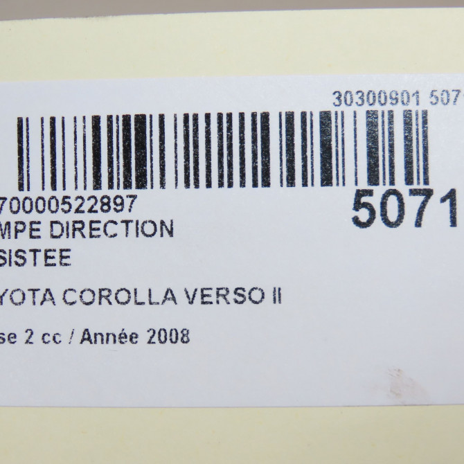 Pompe direction assistee occasion TOYOTA COROLLA VERSO II phase 2 06-2007->05-2009 2.2D 136ch 4431005120 6