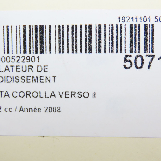 Ventilateur de refroidissement occasion TOYOTA COROLLA VERSO II phase 2 06-2007->05-2009 2.2D 136ch 7