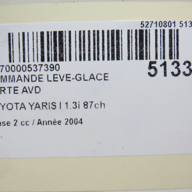 Commande lève-glace porte avant droite occasion TOYOTA YARIS I Phase 2 03-2003->12-2005 1.3i 87ch 5
