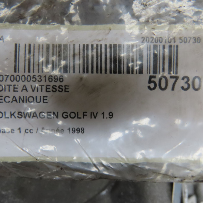 Boîte à vitesse mecanique occasion VOLKSWAGEN GOLF IV GOLF IV Phase 1 1998-01-01->2005-06-30 1.9 TDI 90ch 2J300044LX 6