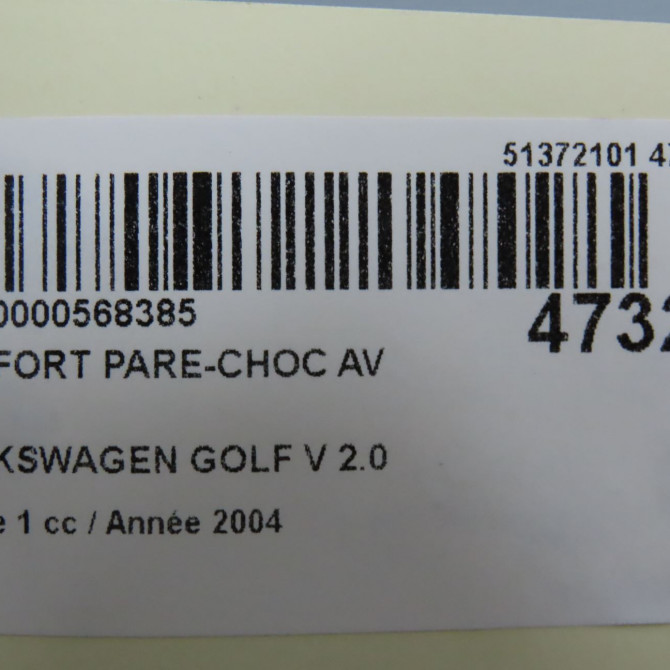 Renfort pare-choc avant occasion VOLKSWAGEN GOLF V Phase 1 11-2003->10-2008 2.0 SDI 75ch 1K0807109C 4