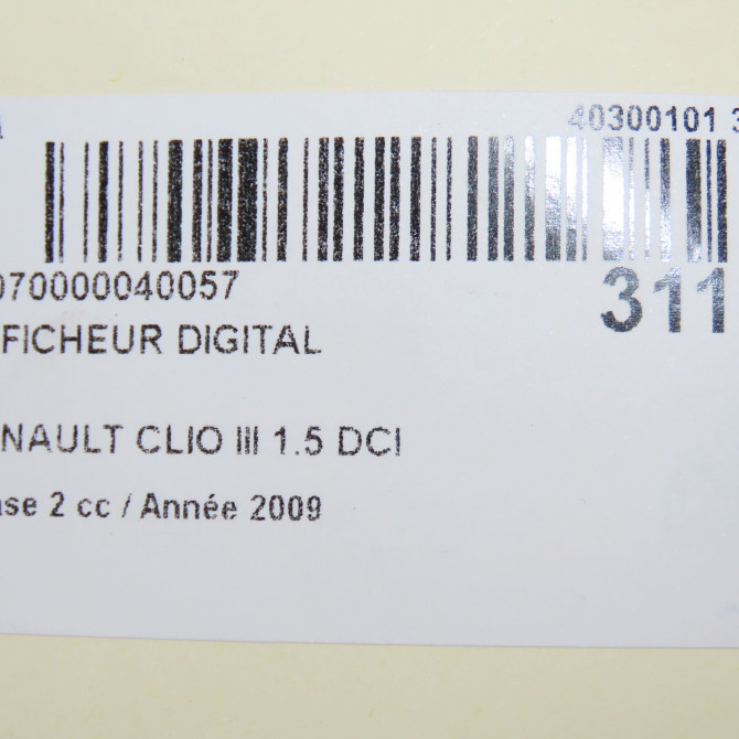 Afficheur digital occasion RENAULT CLIO III Phase 2 03-2009->12-2014 1.5 DCI 75ch 6