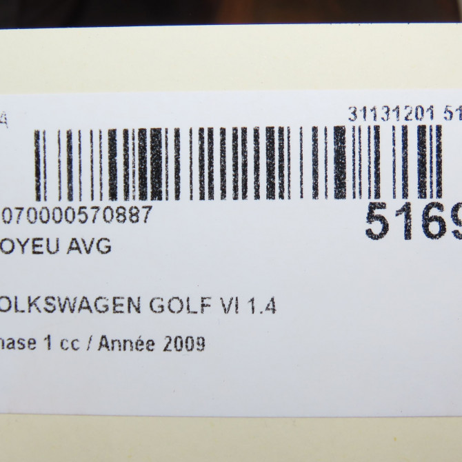 Moyeu avg occasion VOLKSWAGEN GOLF VI Phase 1 10-2008->04-2013 1.4 TSI 16v 122ch 5