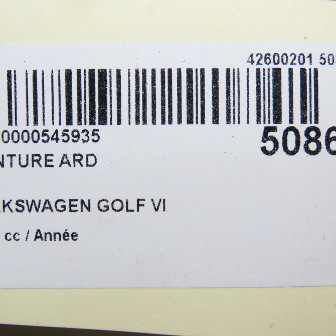 Ceinture arrière droite occasion VOLKSWAGEN GOLF VI 1K9857806RAA 5