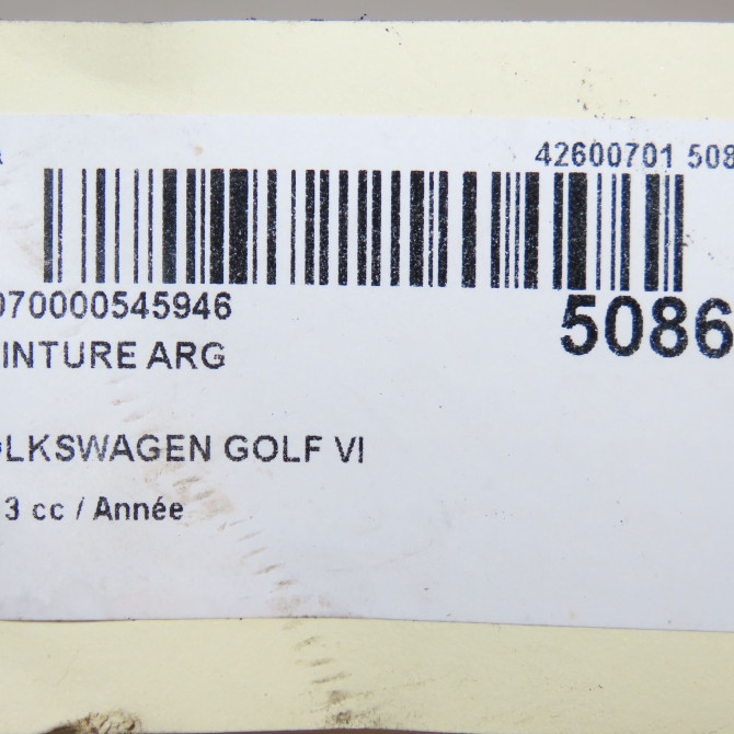 Ceinture arrière gauche occasion VOLKSWAGEN GOLF VI 1K9857805RAA 6