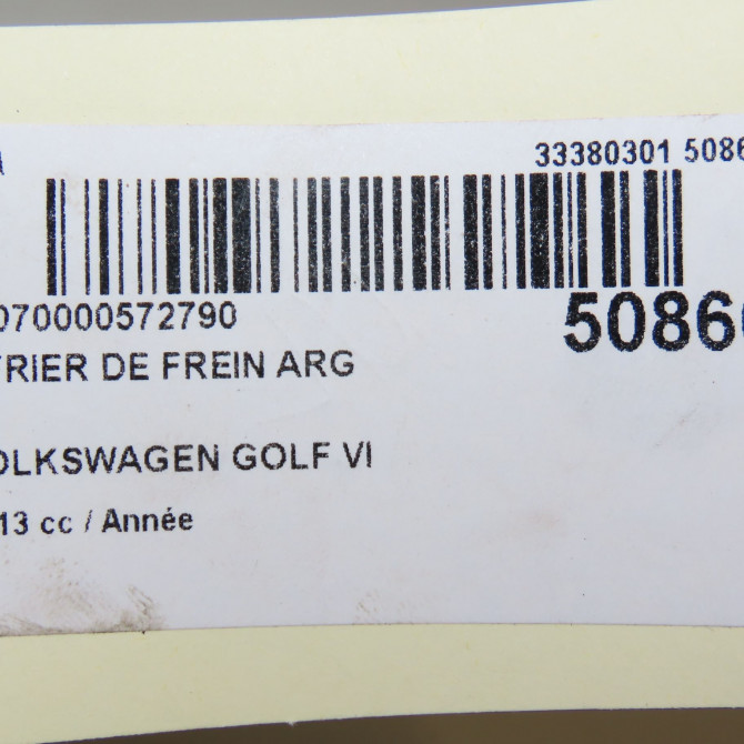 Etrier de frein arrière gauche occasion VOLKSWAGEN GOLF VI 5K0615423 6