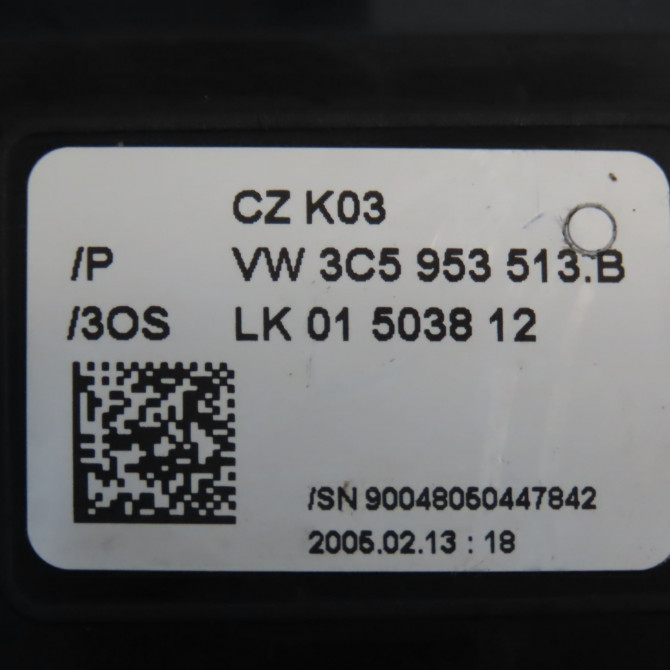 Bloc commodos occasion VOLKSWAGEN PASSAT V Phase 1 03-2005->10-2010 1.9 TDI 105ch 3C9953513AF9B9 4