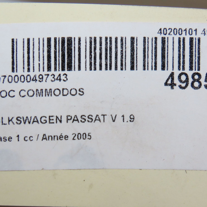 Bloc commodos occasion VOLKSWAGEN PASSAT V Phase 1 03-2005->10-2010 1.9 TDI 105ch 3C9953513AF9B9 6