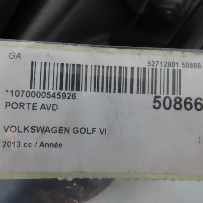 Porte avant droite occasion VOLKSWAGEN GOLF VI 1K5831302AA 5
