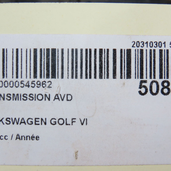 Transmission avant droite occasion VOLKSWAGEN GOLF VI 1K0407272RP 7