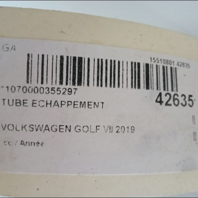 Tube echappement occasion VOLKSWAGEN GOLF VII 2