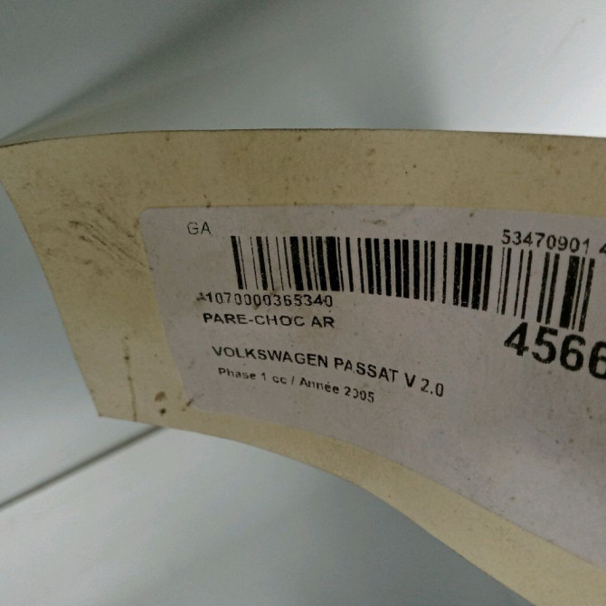 Pare-choc arrière occasion VOLKSWAGEN PASSAT V Phase 1 03-2005->10-2010 2.0 TDI 140ch 3C5807417GRU 3