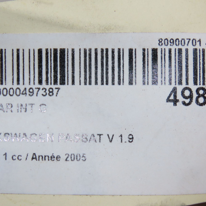 Feu arrière interieur gauche occasion VOLKSWAGEN PASSAT V Phase 1 03-2005->10-2010 1.9 TDI 105ch 3C5945093E 4