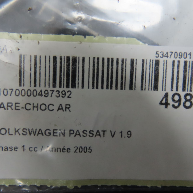 Pare-choc arrière occasion VOLKSWAGEN PASSAT V Phase 1 03-2005->10-2010 1.9 TDI 105ch 3C5807417GRU 7
