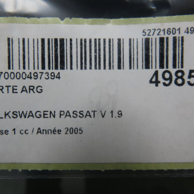 Porte arrière gauche occasion VOLKSWAGEN PASSAT V Phase 1 03-2005->10-2010 1.9 TDI 105ch 3C5833055H 7