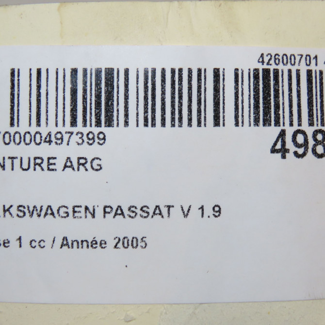 Ceinture arrière gauche occasion VOLKSWAGEN PASSAT V Phase 1 03-2005->10-2010 1.9 TDI 105ch 3C5857805KRAA 5