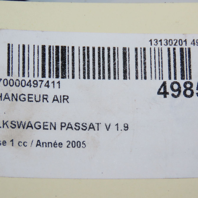 Echangeur air occasion VOLKSWAGEN PASSAT V Phase 1 03-2005->10-2010 1.9 TDI 105ch 3C0145805R 5