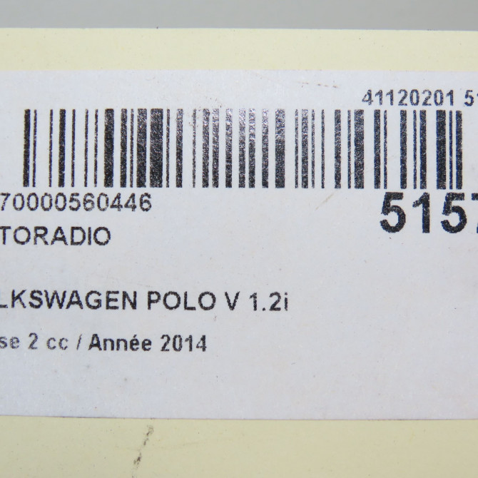 Autoradio occasion VOLKSWAGEN POLO V Phase 2 02-2014->... 1.2i 90ch 6C0919603 6