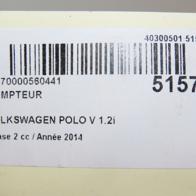Compteur occasion VOLKSWAGEN POLO V Phase 2 02-2014->... 1.2i 90ch 6C0920740A 6