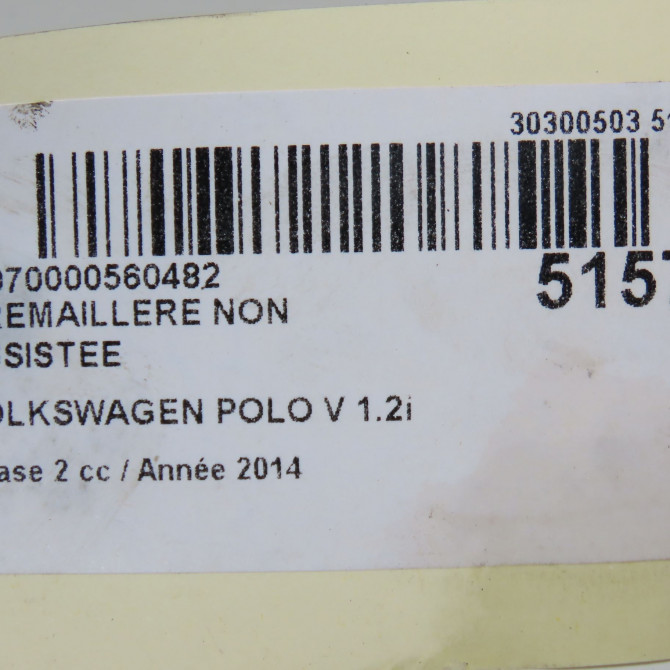 Cremaillere non assistee occasion VOLKSWAGEN POLO V Phase 2 02-2014->... 1.2i 90ch 6C1423058E 5