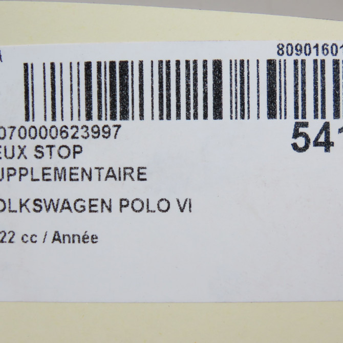 Feux stop supplementaire occasion VOLKSWAGEN POLO VI 5G0945087B 5
