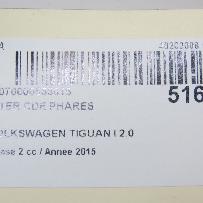 Interrupteur commande de phares occasion VOLKSWAGEN TIGUAN I TIGUAN I Phase 2 2011-04-01->2016-12-31 2.0 TDI 140ch 5
