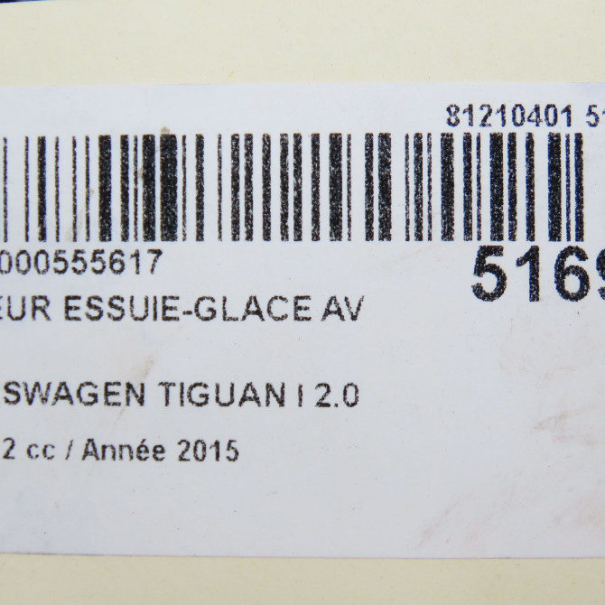 Moteur essuie-glace avant occasion VOLKSWAGEN TIGUAN I TIGUAN I Phase 2 2011-04-01->2016-12-31 2.0 TDI 140ch 5N1955023F 6