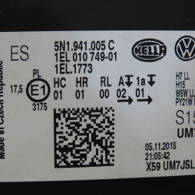 Phare gauche occasion VOLKSWAGEN TIGUAN I TIGUAN I Phase 2 2011-04-01->2016-12-31 2.0 TDI 140ch 5N1941005C 4