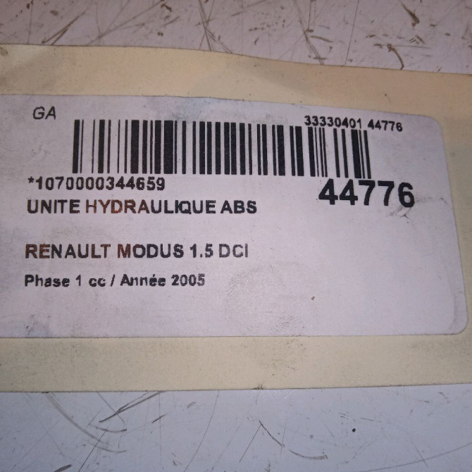 Unité hydraulique ABS occasion RENAULT MODUS Phase 1 09-2004->12-2007 1.5 DCI 65ch 4