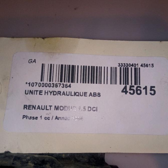 Unité hydraulique ABS occasion RENAULT MODUS Phase 1 09-2004->12-2007 1.5 DCI 80ch 6
