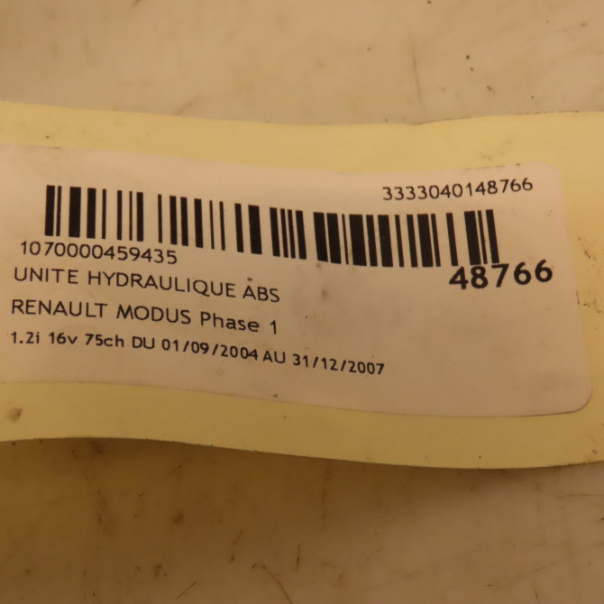 Unité hydraulique ABS occasion RENAULT MODUS Phase 1 09-2004->12-2007 1.2i 16v 75ch 4