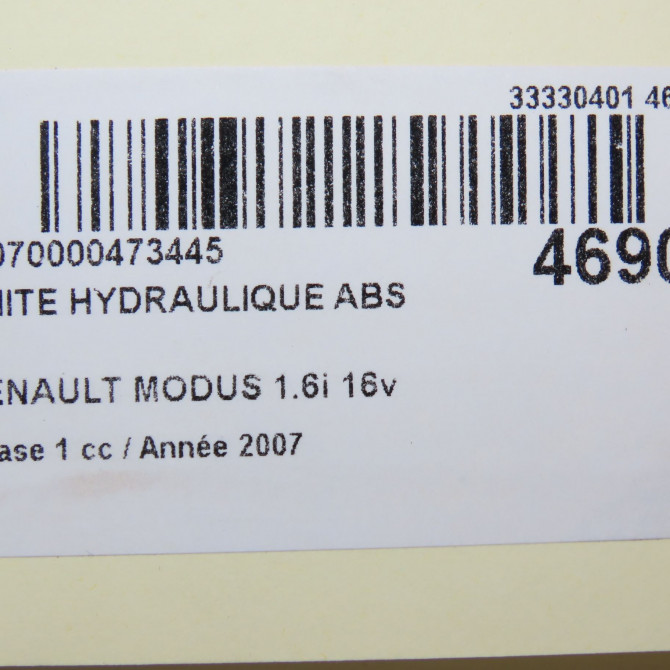 Unité hydraulique ABS occasion RENAULT MODUS Phase 1 09-2004->12-2007 1.6i 16v 7