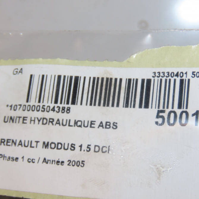 Unité hydraulique ABS occasion RENAULT MODUS Phase 1 09-2004->12-2007 1.5 DCI 65ch 4