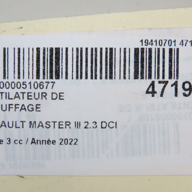 Ventilateur de chauffage occasion  7701068976 7