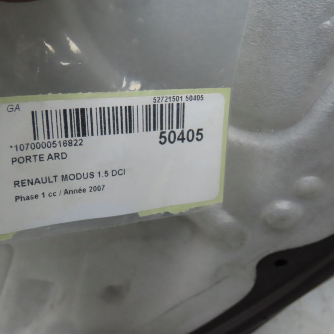 Porte arrière droite occasion RENAULT MODUS Phase 1 09-2004->12-2007 1.5 DCI 70ch 821003585R 8