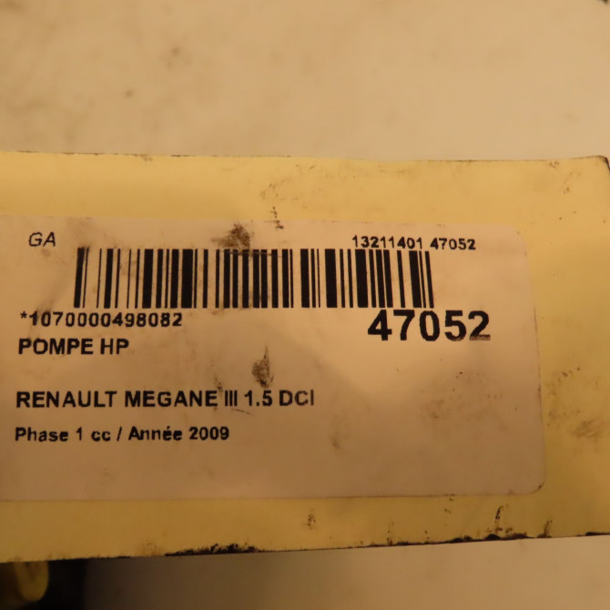 Pompe hp occasion RENAULT MEGANE III Phase 1 11-2008->01-2012 1.5 DCI 105ch 167008859R 7