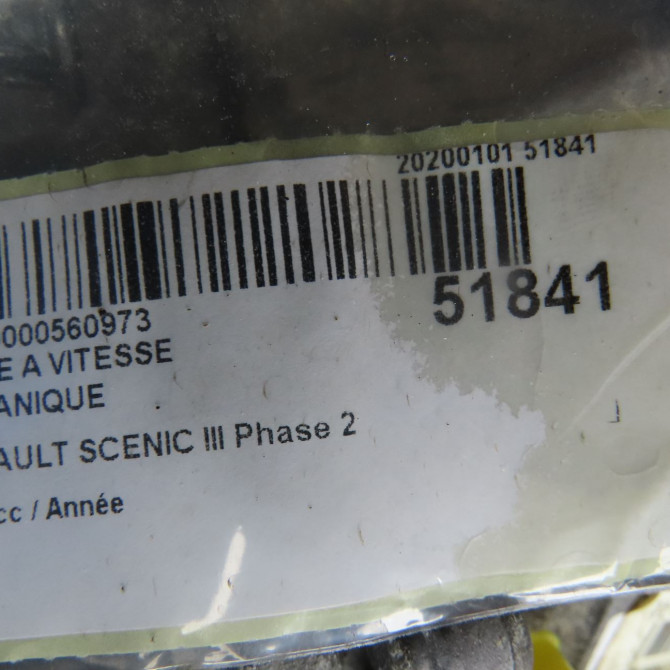Boîte à vitesse mecanique occasion RENAULT SCENIC III Phase 2 12-2011->03-2013 7701479319 6
