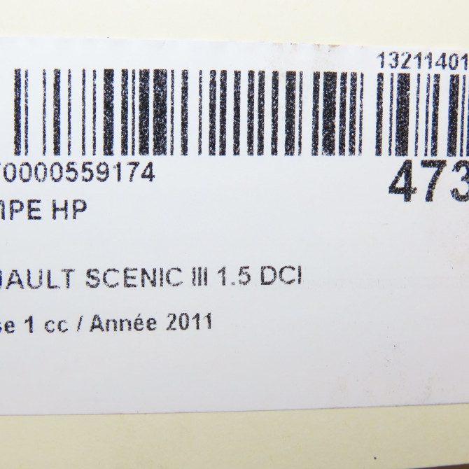 Pompe hp occasion RENAULT SCENIC III Phase 1 04-2009->11-2011 1.5 DCI 110ch 167000061R 7