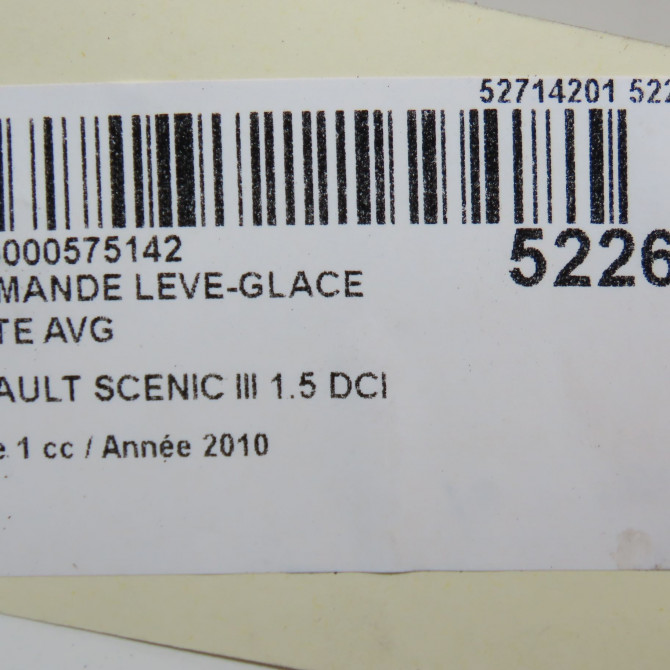 Commande lève-glace porte avant gauche occasion RENAULT SCENIC III Phase 1 04-2009->11-2011 1.5 DCI 110ch 809610016R 5