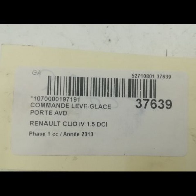 Commande lève-glace porte avant droite occasion RENAULT CLIO IV Phase 1 07-2012->... 1.5 DCI 90ch 254218614R 3