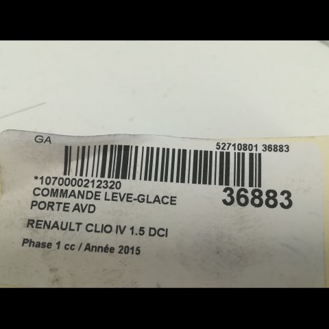 Commande lève-glace porte avant droite occasion RENAULT CLIO IV Phase 1 07-2012->... 1.5 DCI 90ch 254218614R 3