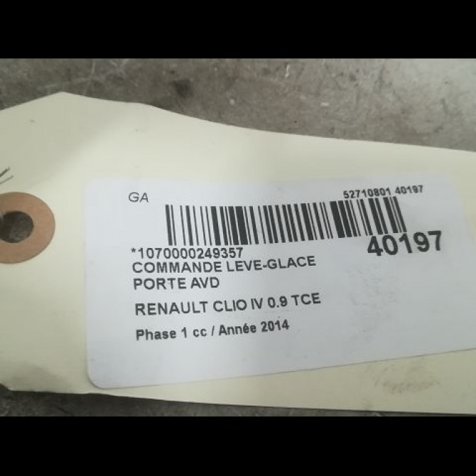 Commande lève-glace porte avant droite occasion RENAULT CLIO IV Phase 1 07-2012->... 0.9 TCE 90ch 254218614R 3