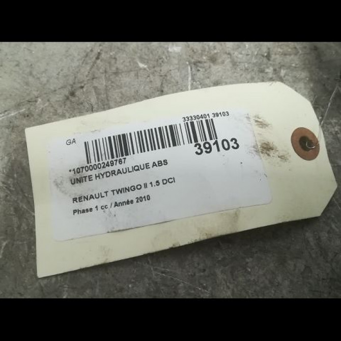 Unité hydraulique ABS occasion RENAULT TWINGO II Phase 1 06-2007->11-2011 1.5 DCI 65ch 8201078284 4