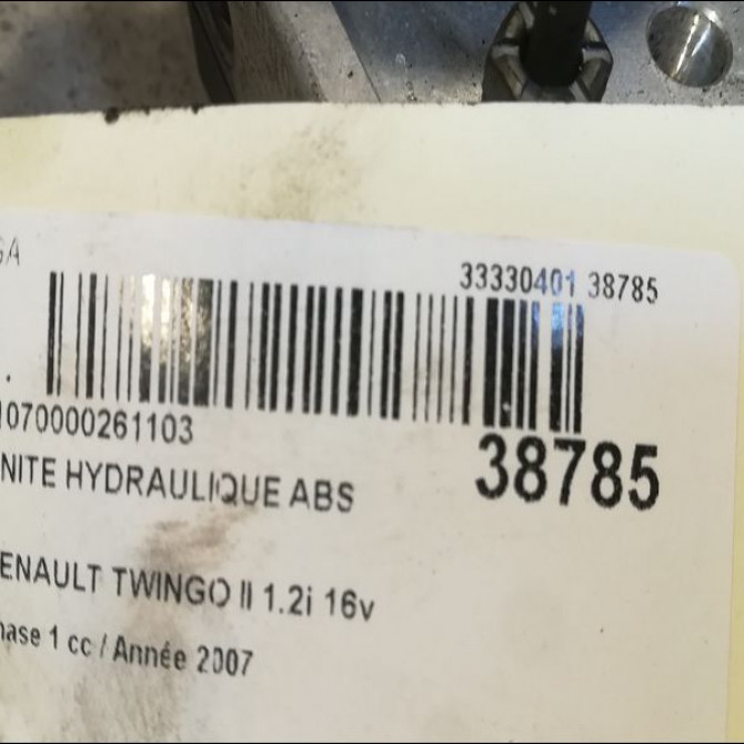 Unité hydraulique ABS occasion RENAULT TWINGO II Phase 1 06-2007->11-2011 1.2i 16v 75ch 8201078284 3