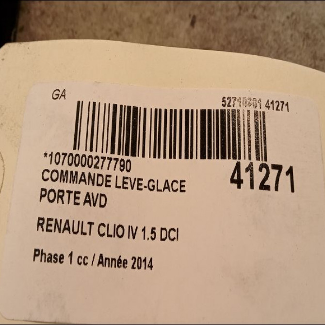 Commande lève-glace porte avant droite occasion RENAULT CLIO IV Phase 1 07-2012->... 1.5 DCI 90ch 254218614R 3