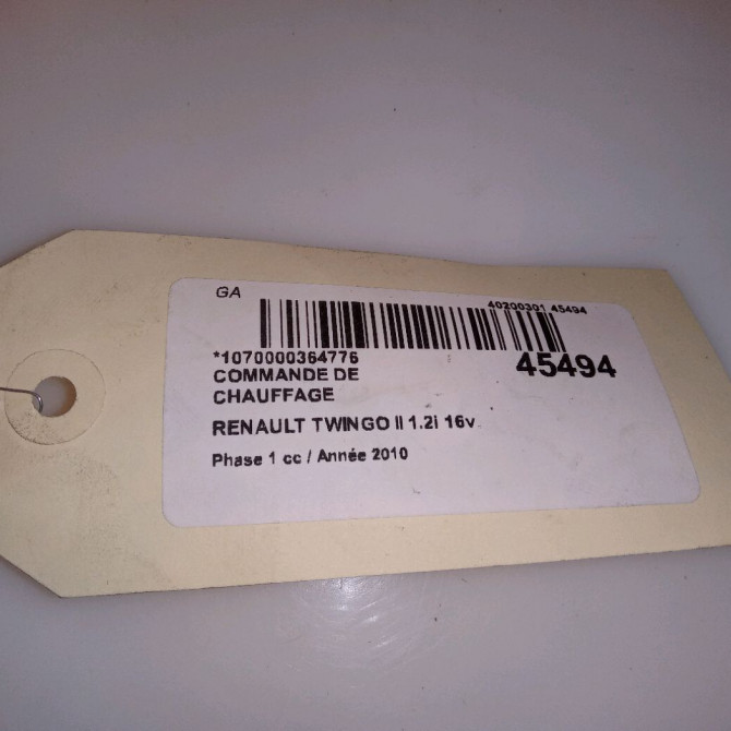 Commande de chauffage occasion RENAULT TWINGO II Phase 1 06-2007->11-2011 1.2i 16v 75ch 8200534084 5