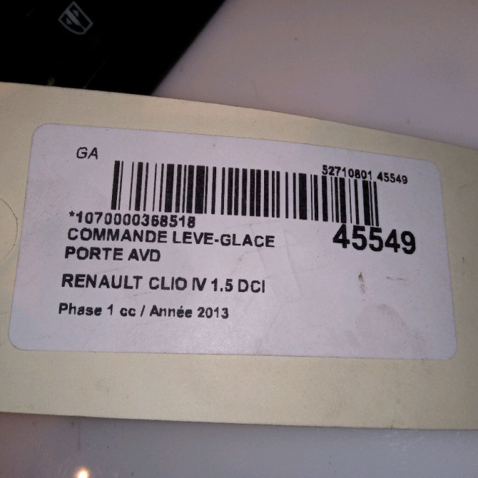 Commande lève-glace porte avant droite occasion RENAULT CLIO IV Phase 1 07-2012->... 1.5 DCI 90ch 254218614R 4