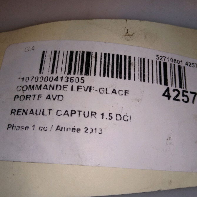 Commande lève-glace porte avant droite occasion RENAULT CAPTUR Phase 1 02-2013->... 1.5 DCI 90ch 254218614R 5